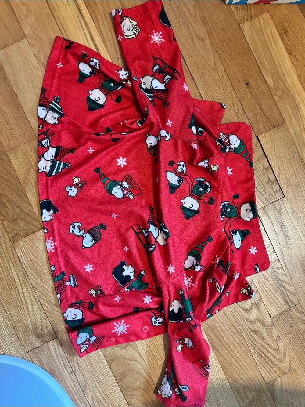 Peanuts Flannel Kids Red Holiday Pajama Set with Snoopy 2T